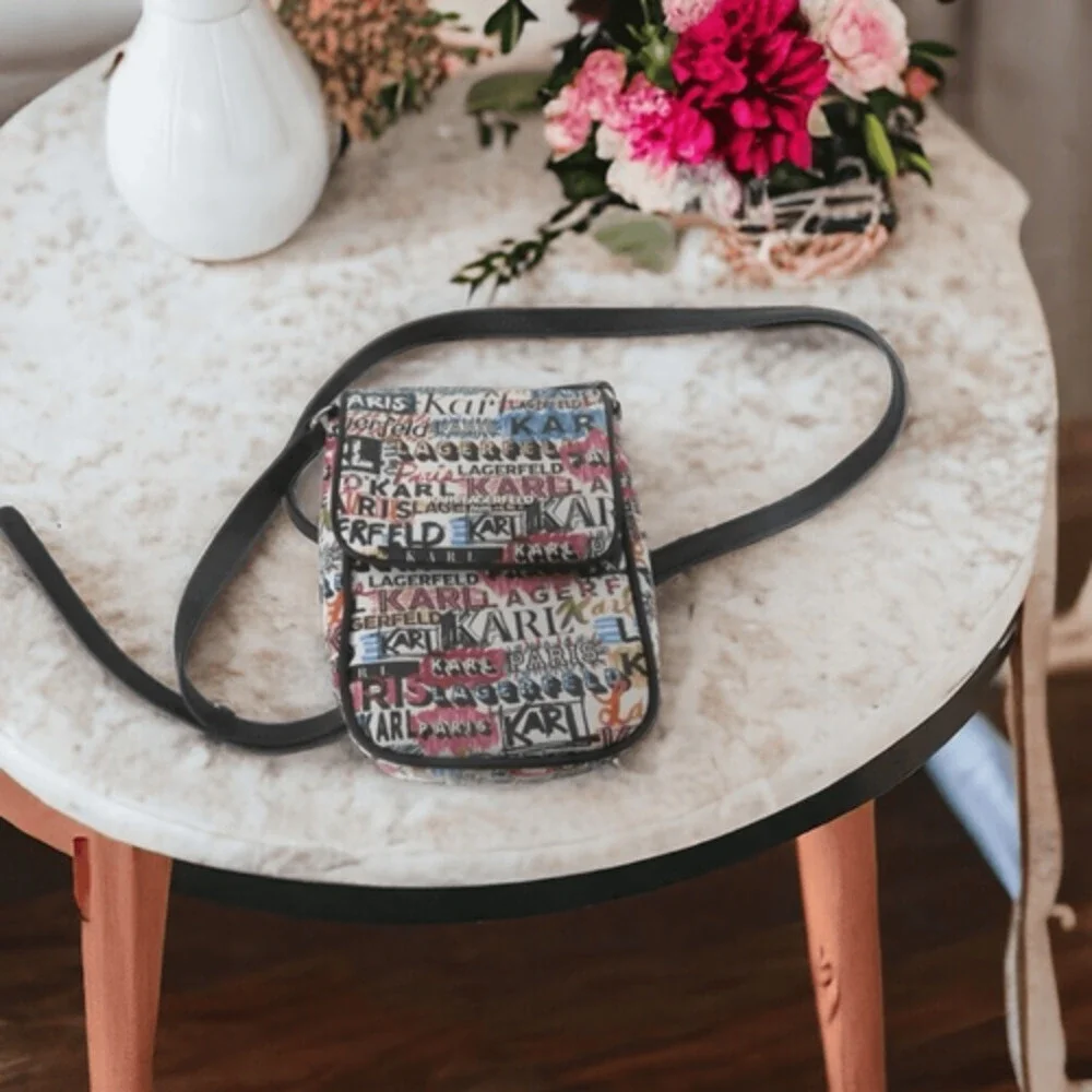 Karl Lagerfeld Paris Graffiti Crossbody/Phone Bag Faux Leather